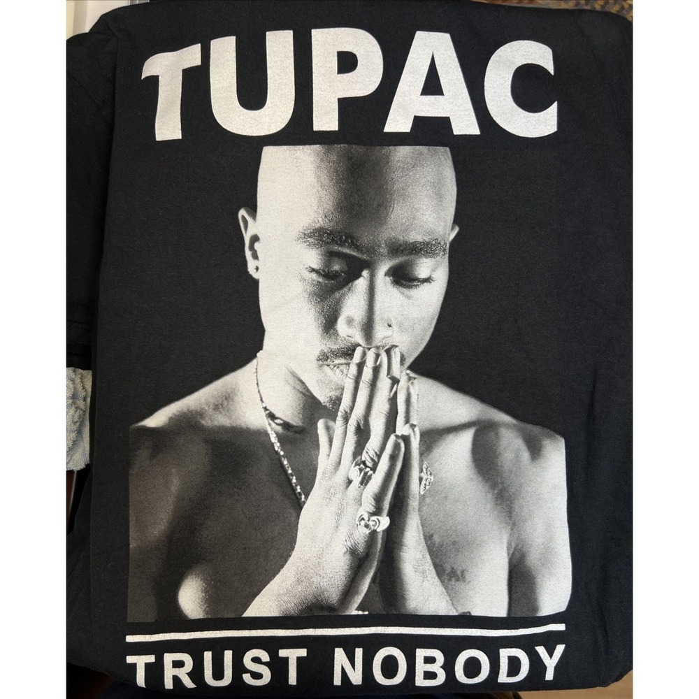 Tupac Trust Nobody Black T Shirt Size Large Hip-hop Rap R&B - Picture 3 of 8